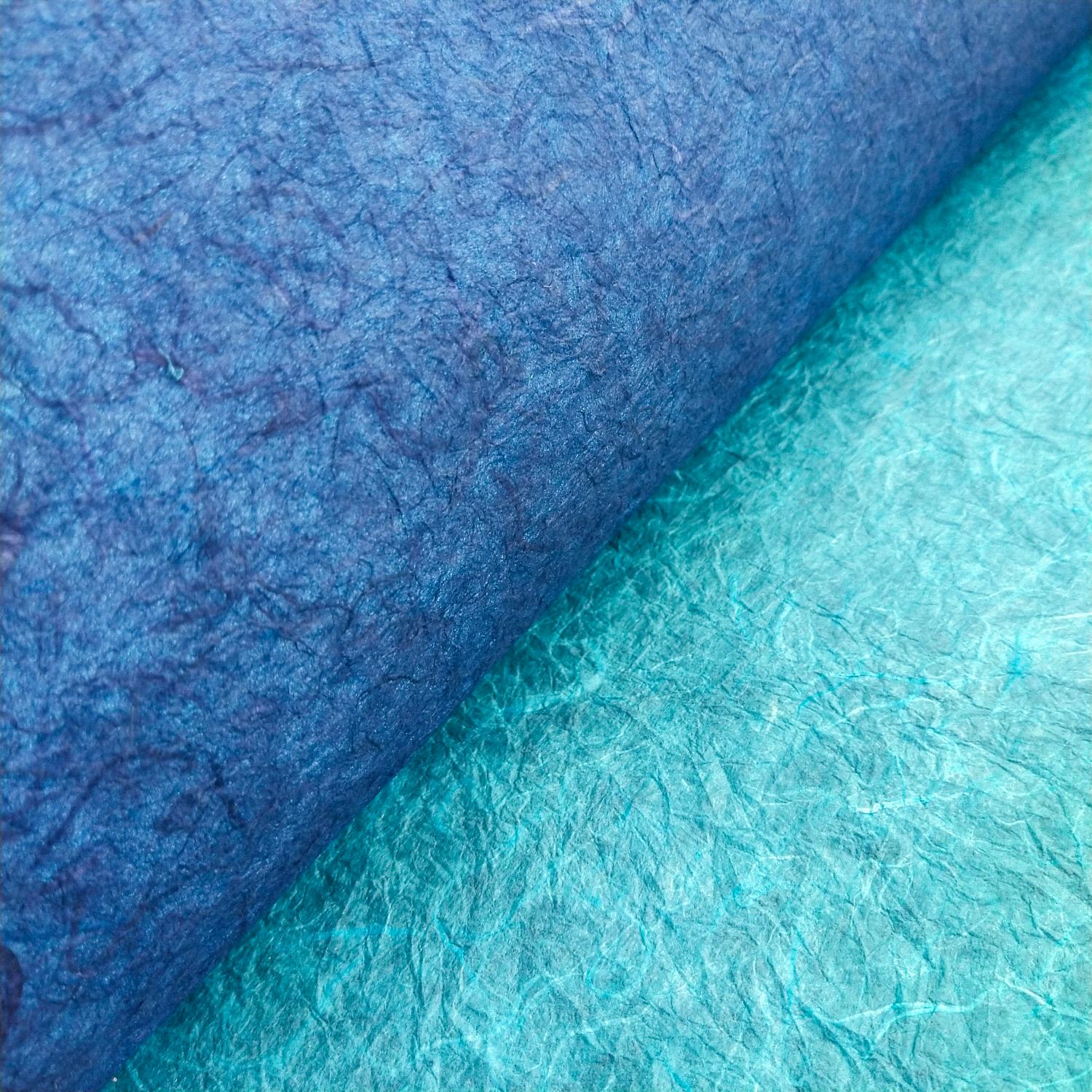 Double-sided Momigami Kozo Paper (Blue and Light Blue) - Image 4