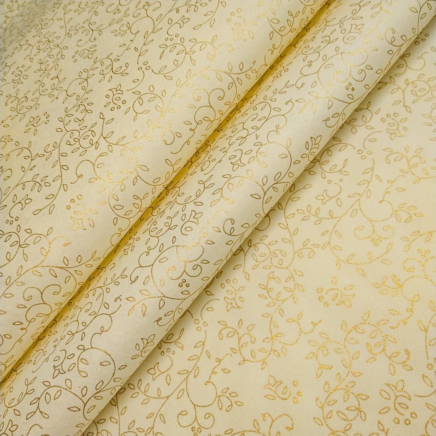 Grapevine Screen-printed Kozo Paper Ivory - Image 5
