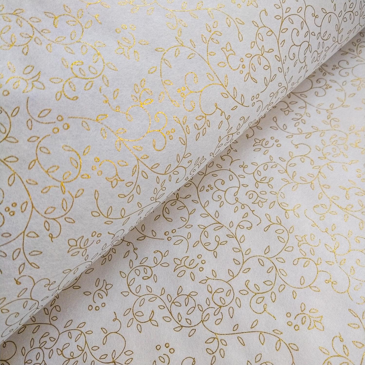 Grapevine Screen-printed Kozo Paper White - Image 4