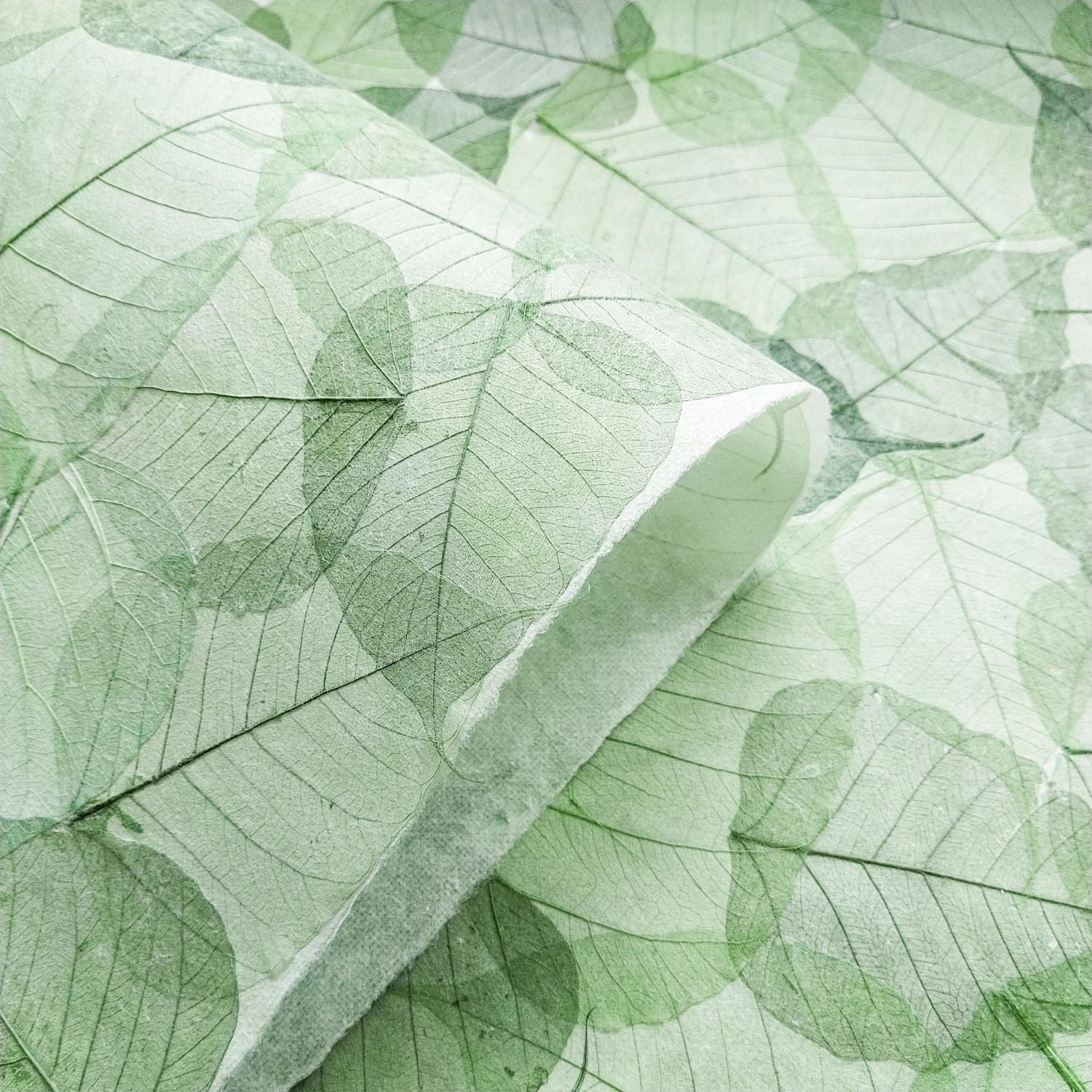 Handmade Buddha Leaf Kozo Paper (Green) - Image 5