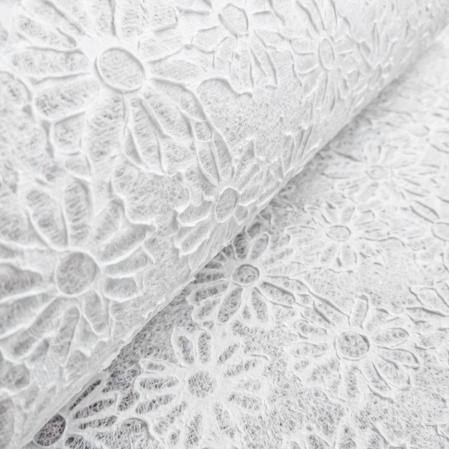 Handmade Embossed Lace Kozo Paper (Daisy, White) - Image 5