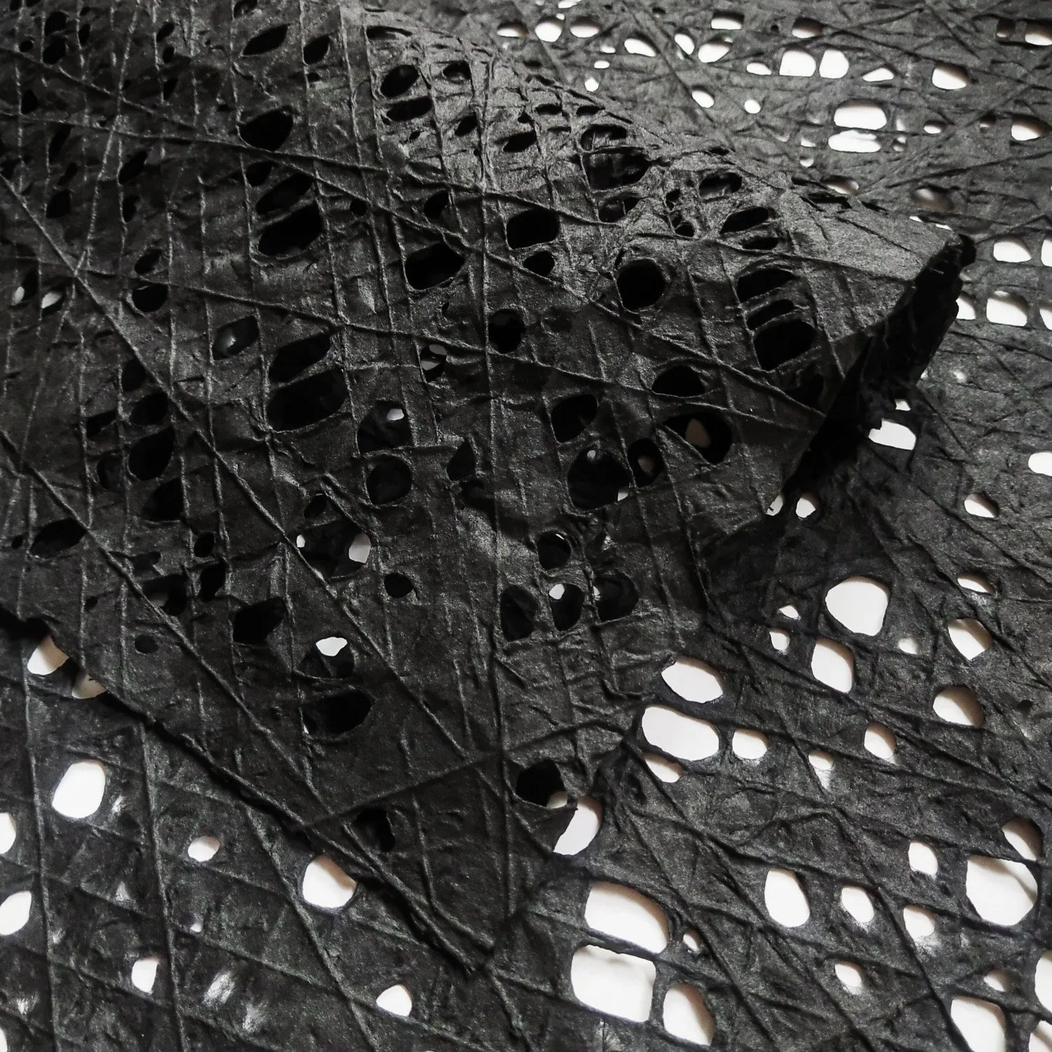 Handmade Fishnet Kozo Paper (Black) - Image 3