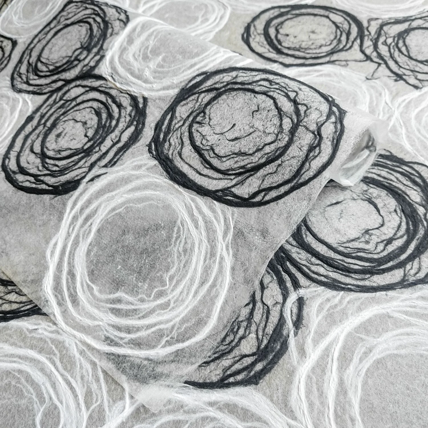 Handmade Rose Kozo Paper (Black and White) - Image 3