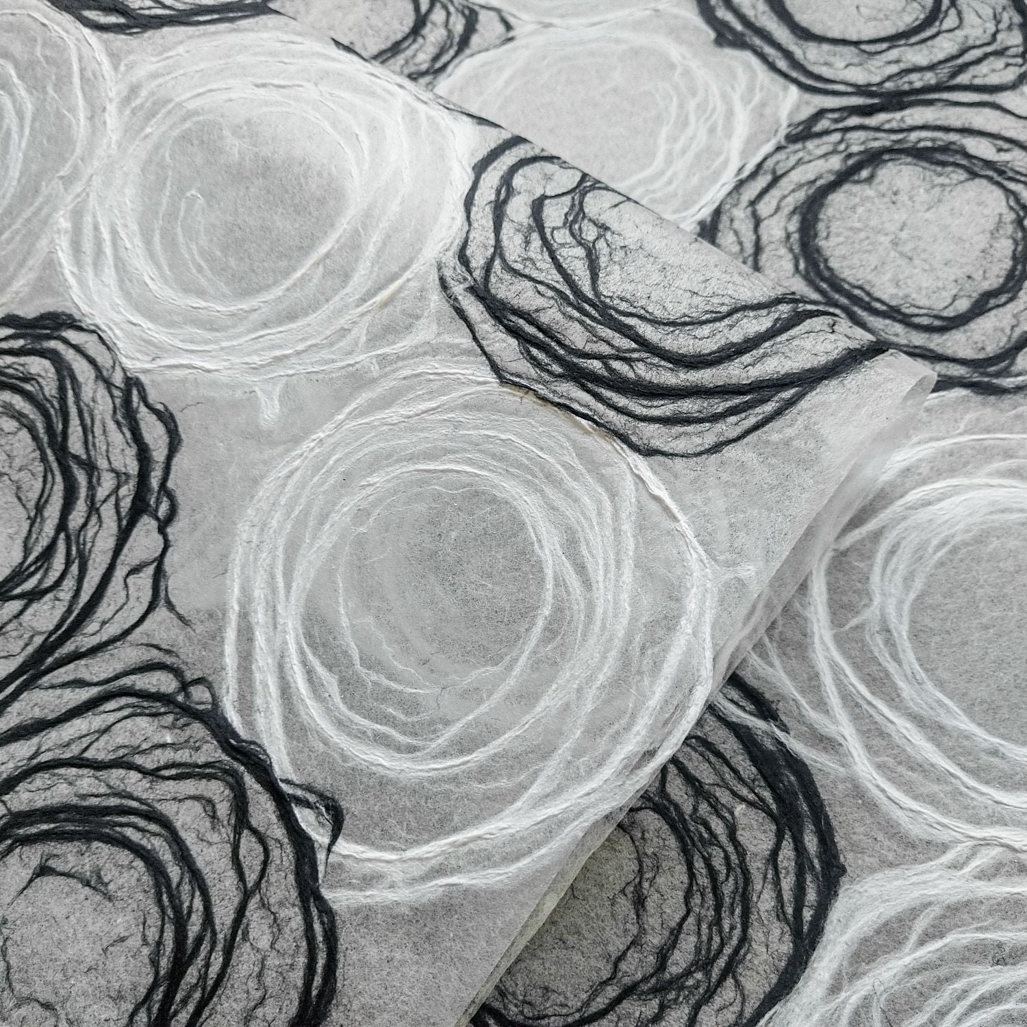 Handmade Rose Kozo Paper (Black and White) - Image 5