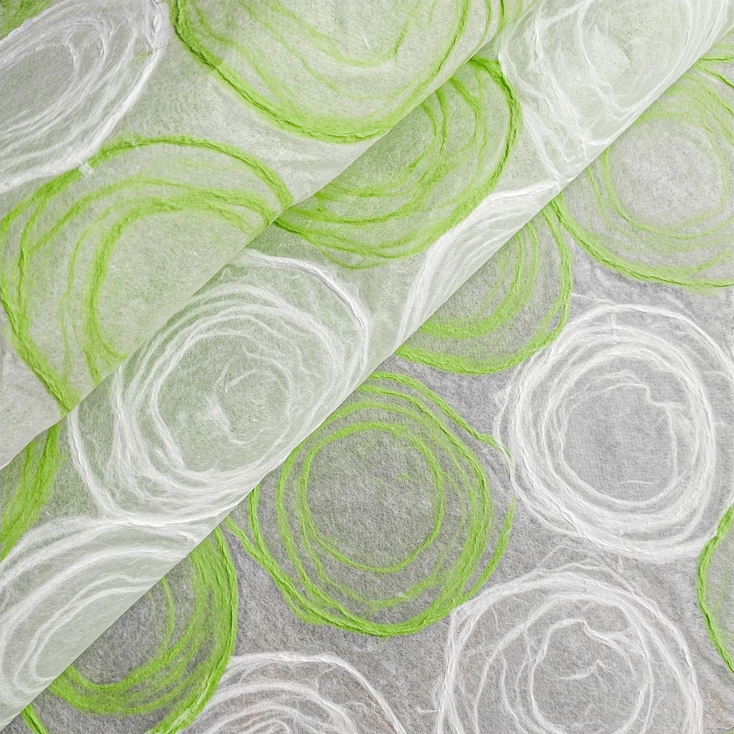 Handmade Rose Kozo Paper (Green and White) - Image 6