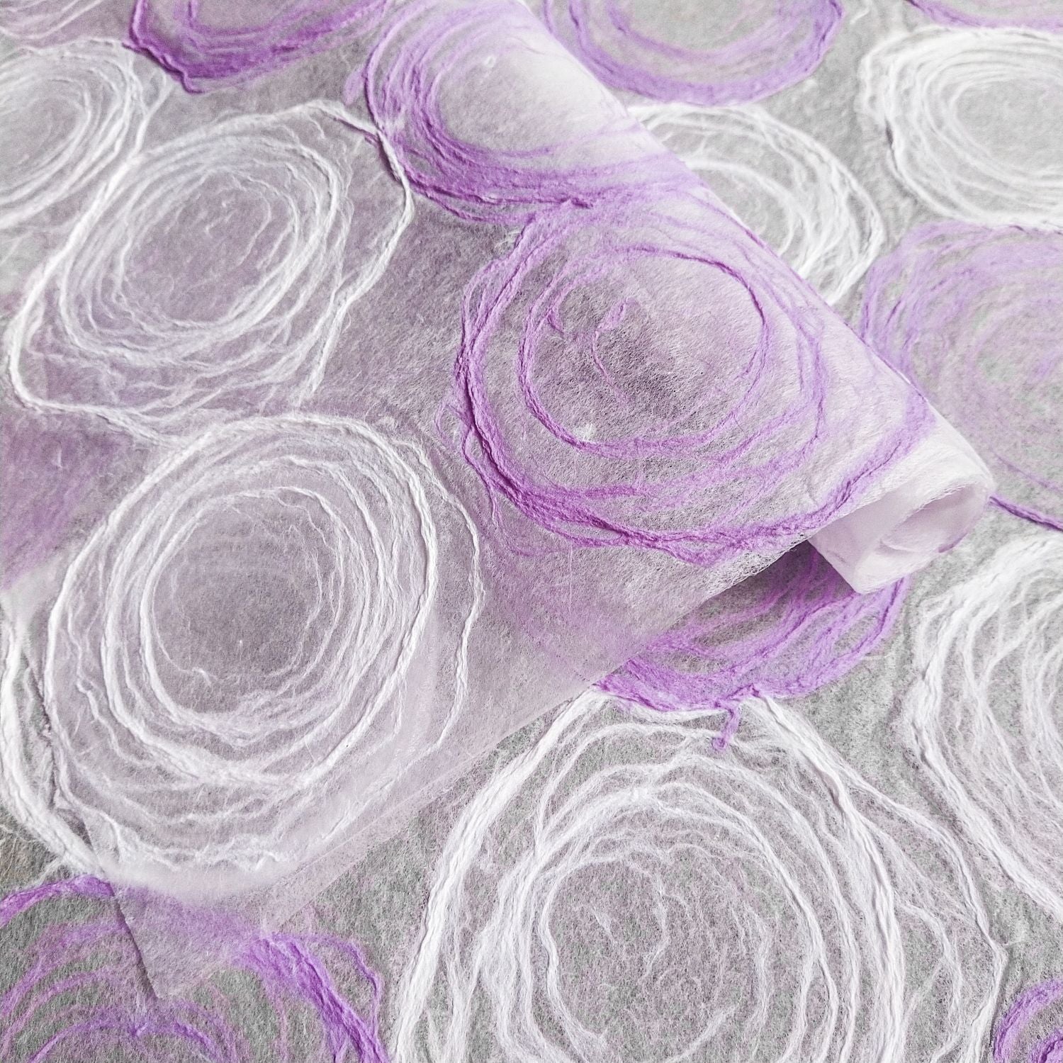 Handmade Rose Kozo Paper (Light Purple and White) - Image 3