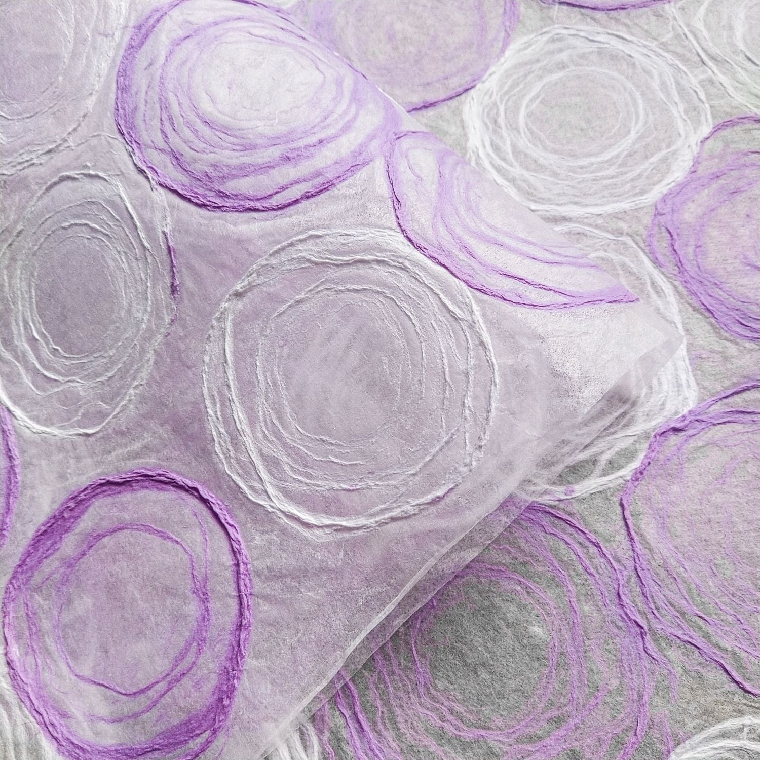 Handmade Rose Kozo Paper (Light Purple and White) - Image 5