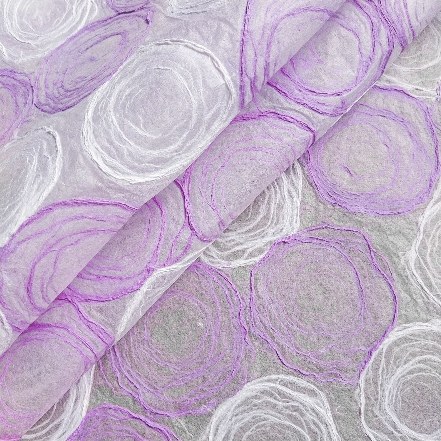 Handmade Rose Kozo Paper (Light Purple and White) - Image 6
