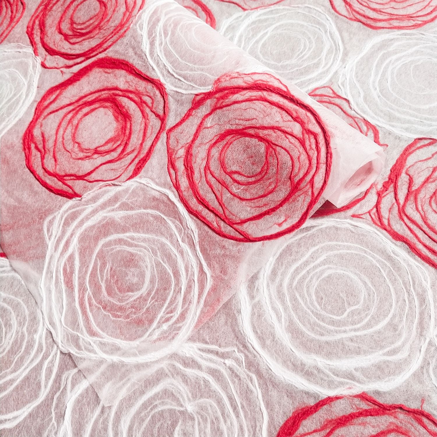 Handmade Rose Kozo Paper (Red and White) - Image 3