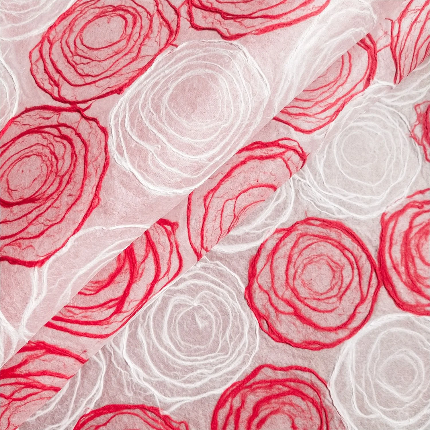 Handmade Rose Kozo Paper (Red and White) - Image 6