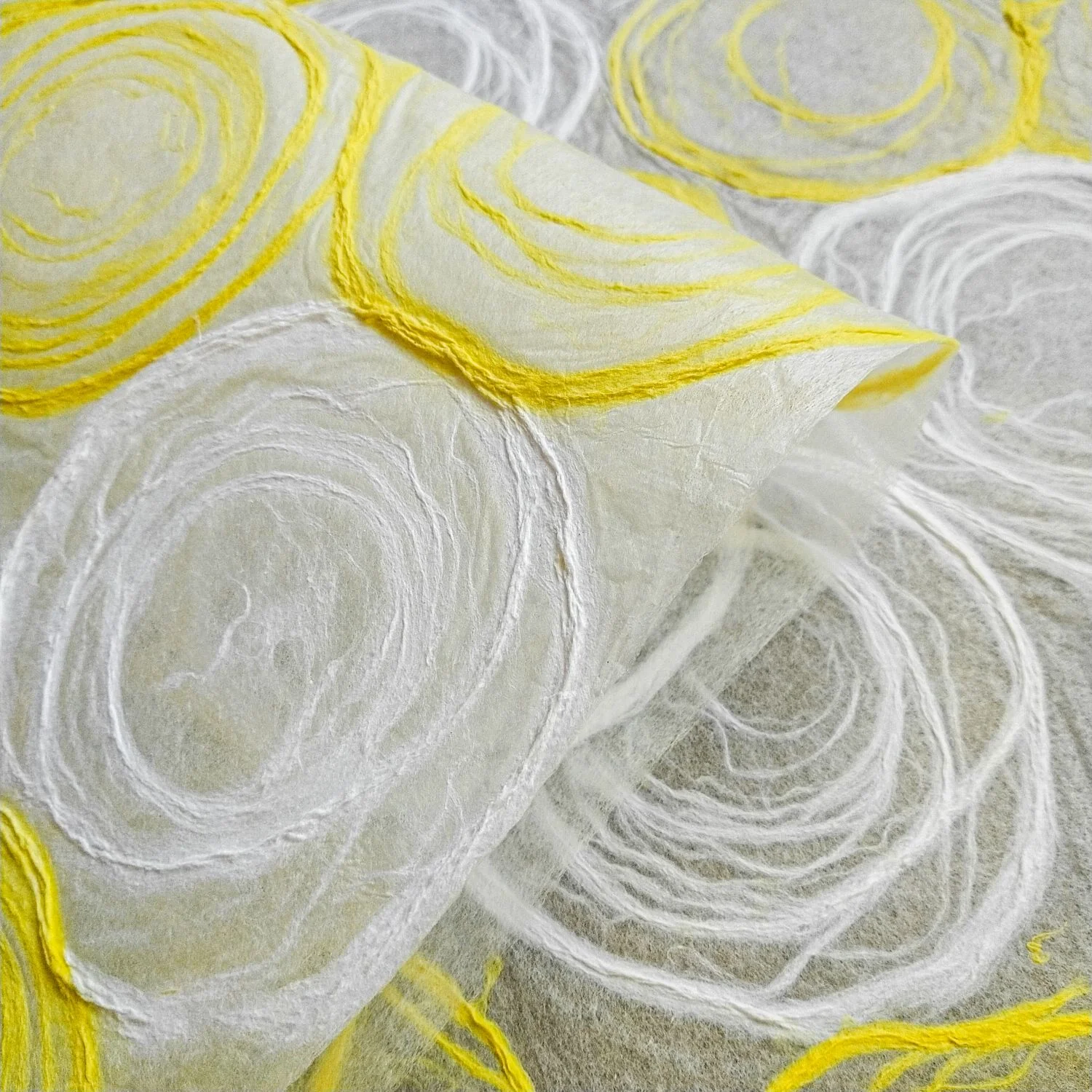 Handmade Rose Kozo Paper (Yellow and White) - Image 4