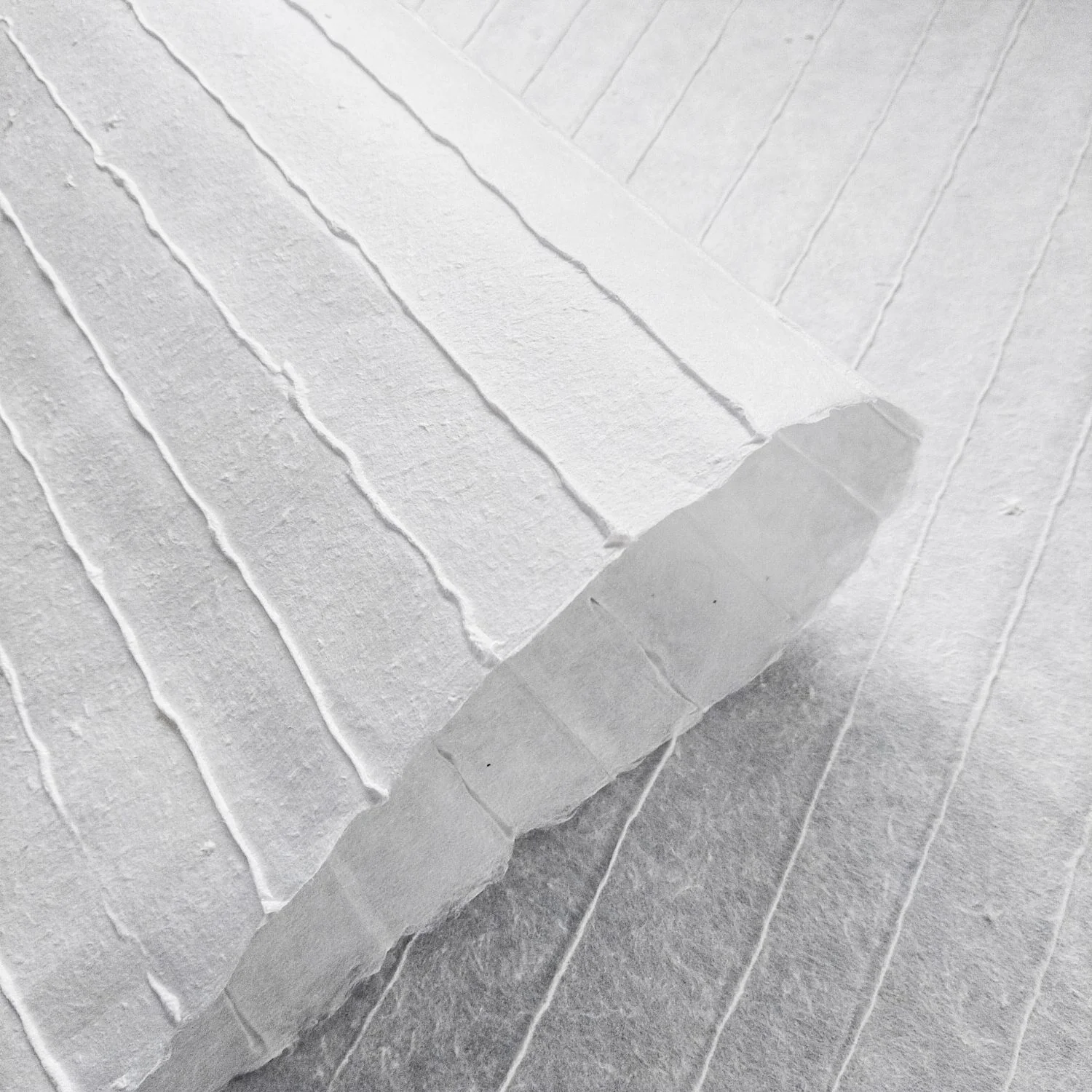 Handmade Stripe Marking Kozo Paper (White) - Image 4