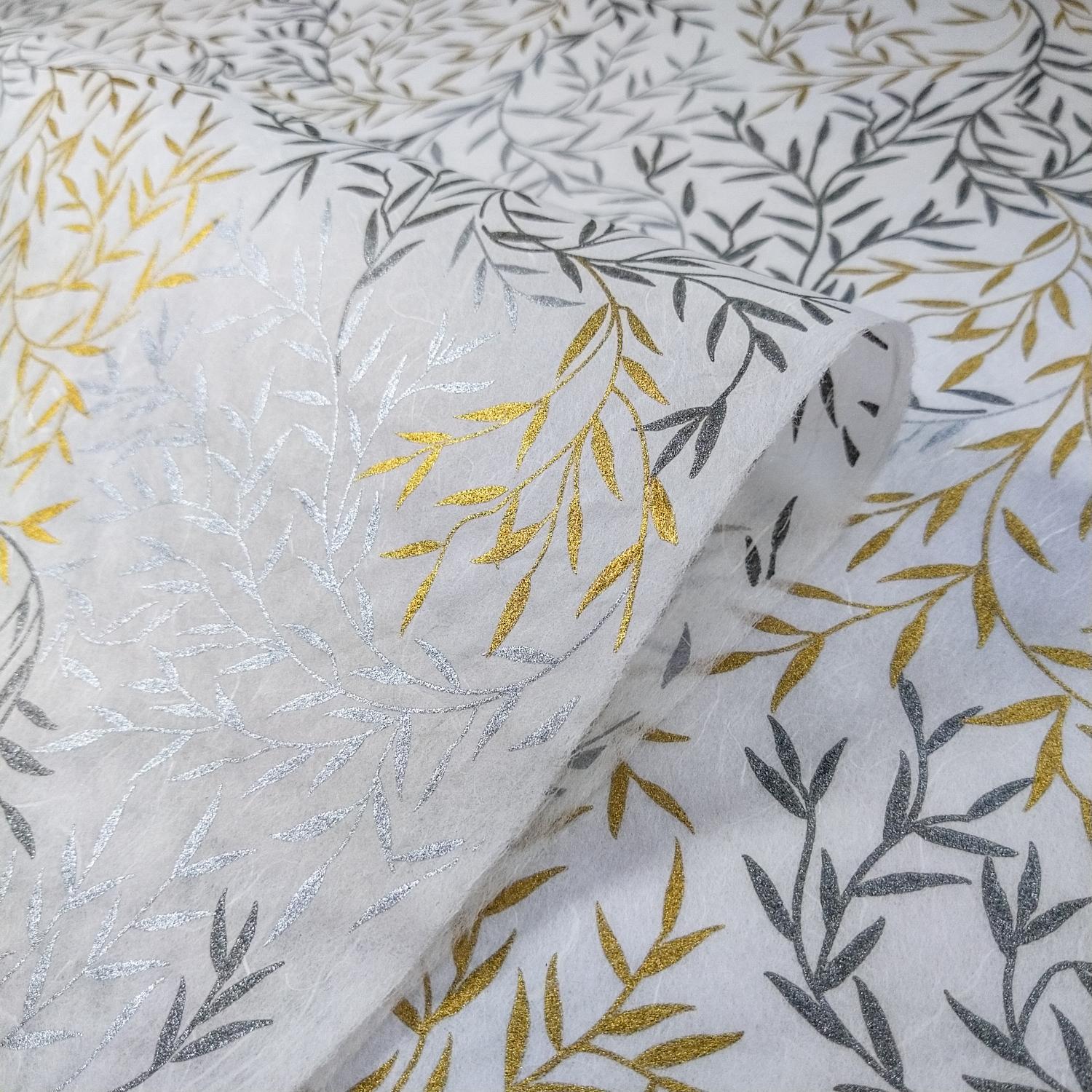 Willow Screen-printed Kozo Paper (White) - Image 4