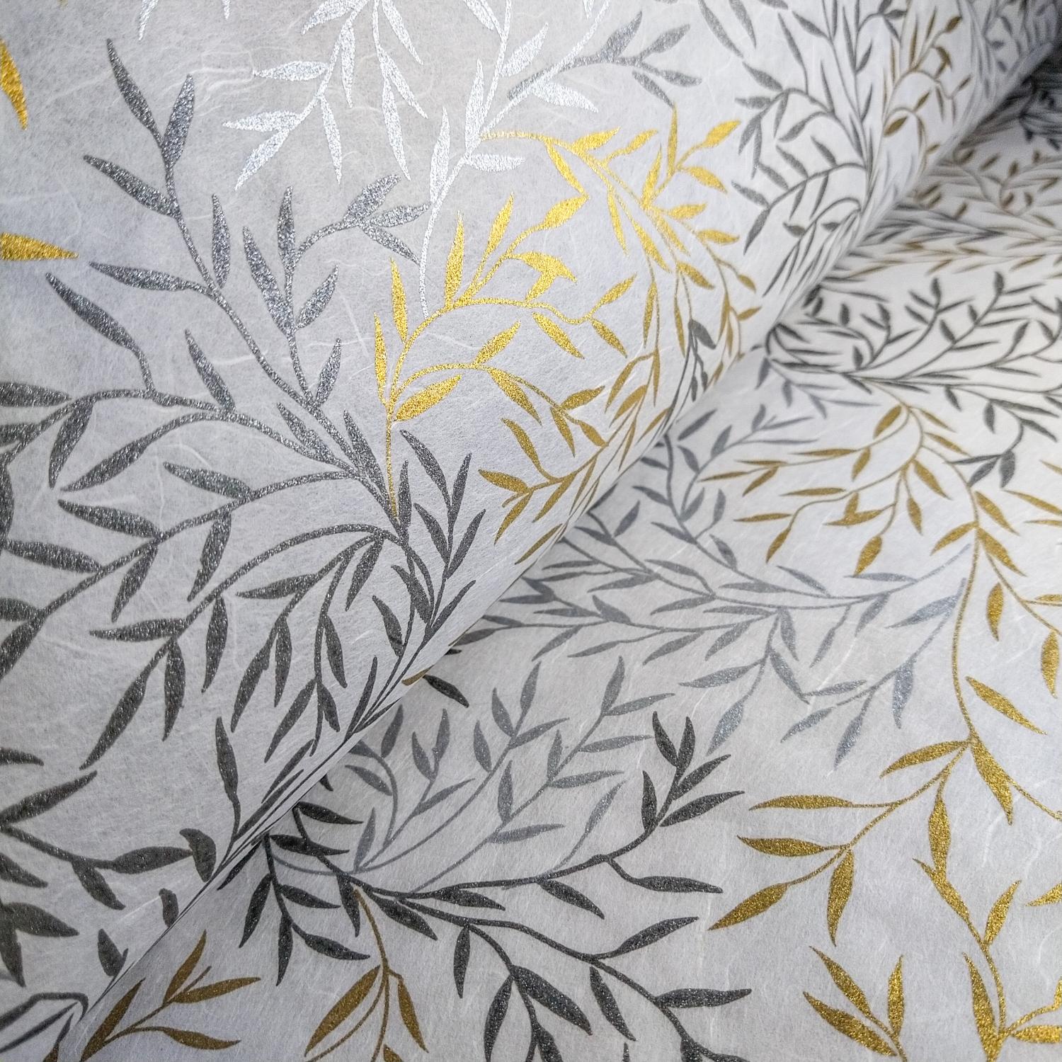 Willow Screen-printed Kozo Paper (White) - Image 5
